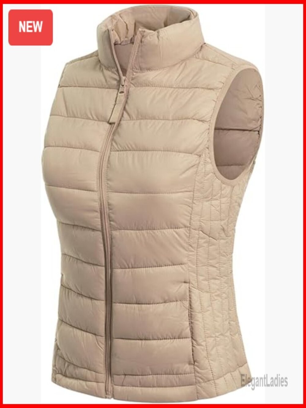 Lightweight Water-Resistant Packable Puffer Vest Quilted Sleeveless Jacket